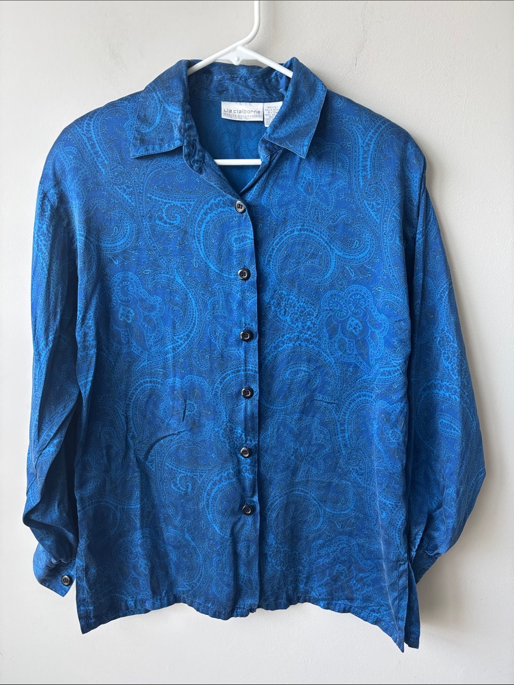 Liz Claiborne Blue Paisley Button-Down Shirt